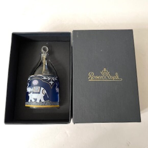 Rosenthal Maharajas Kobalt Elephant Motif Bell Christmas Ornament - Picture 2 of 7